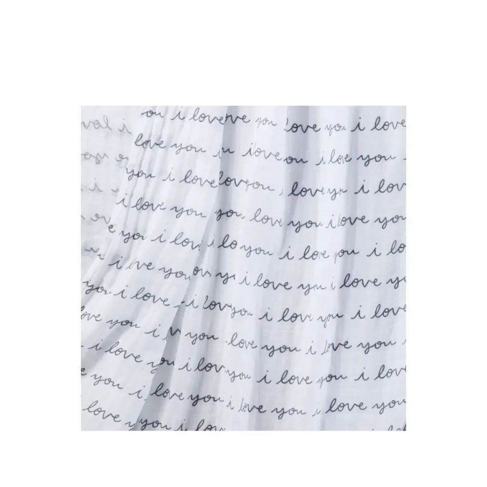 Cloud Island™ White Muslin Swaddle Blanket I love You